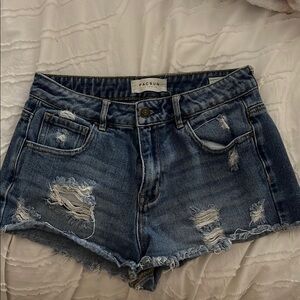 PacSun Blue Jean Shorts with Distressed Details